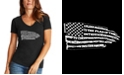LA Pop Art Women's Word Art Pledge of Allegiance Flag V-Neck T-Shirt